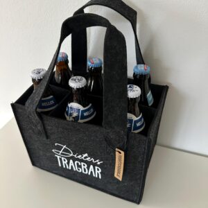 Männerhandtasche/ Sixpack Bier/ personalisierte Tasche/ Filztasche für Bier/ Biertasche/ Filztasche mit Namen/ Bierträger/ Geschenk Mann
