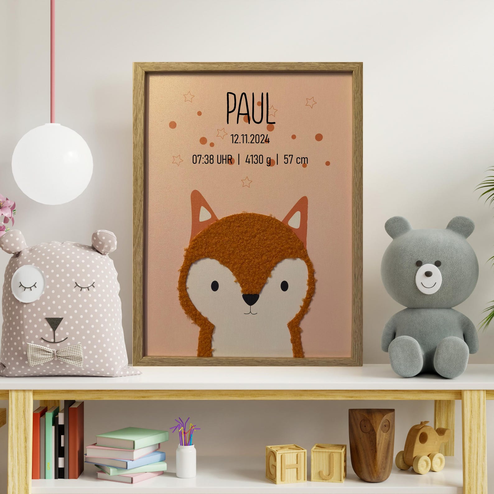 Personalisiertes Geschenk zur Geburt, Taufe, Kinderzimmer oder Geburtstag – Foto 1 von 4