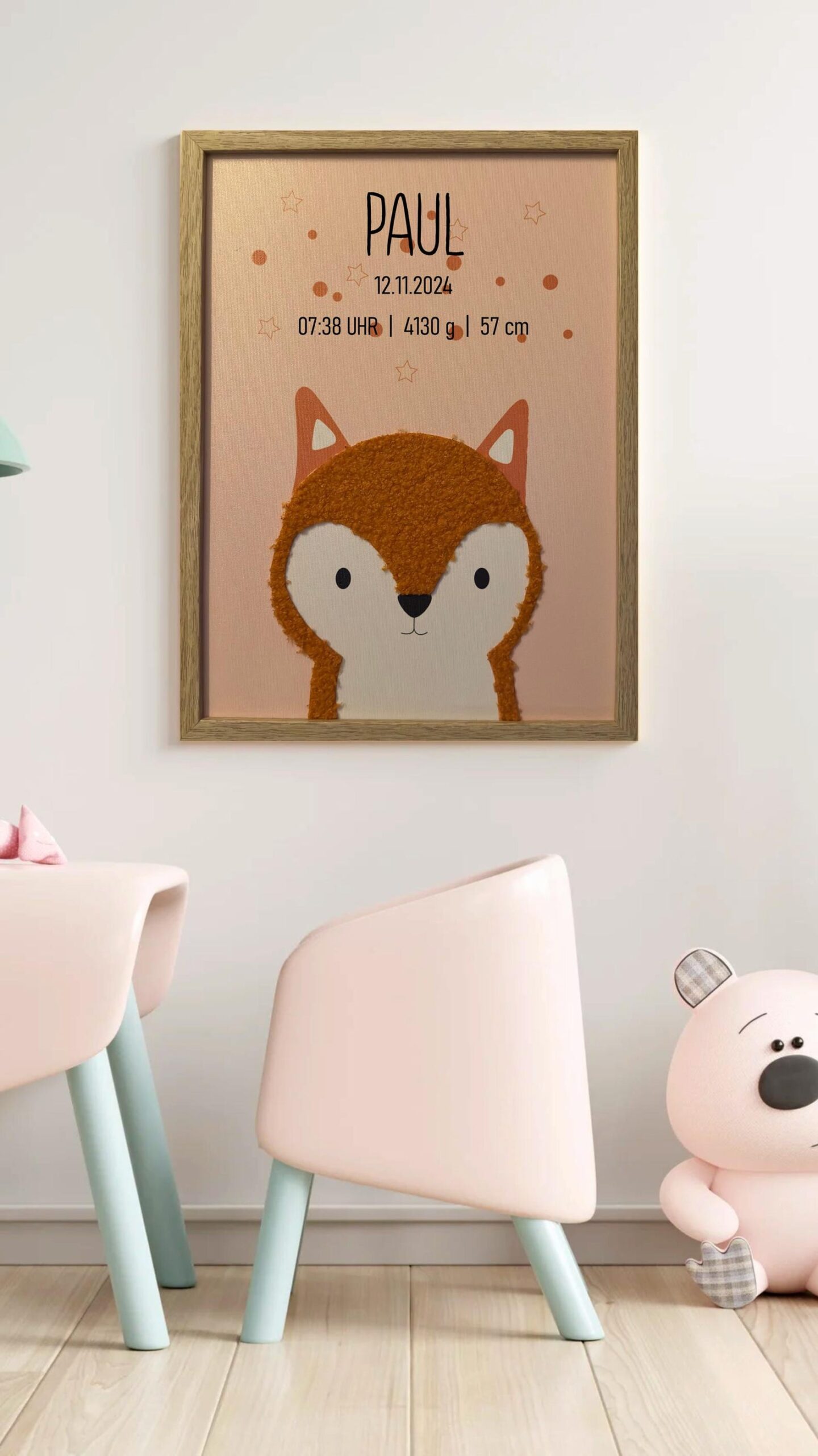 Personalisiertes Geschenk zur Geburt, Taufe, Kinderzimmer oder Geburtstag – Foto 3 von 4